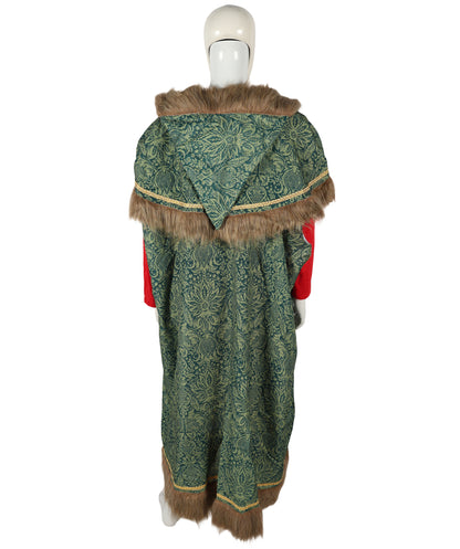 HPO Adult Men's Vintage Santa Claus Costume | Classic Red Velvet Suit with White Faux Fur Trim | Christmas Party Holiday Outfit