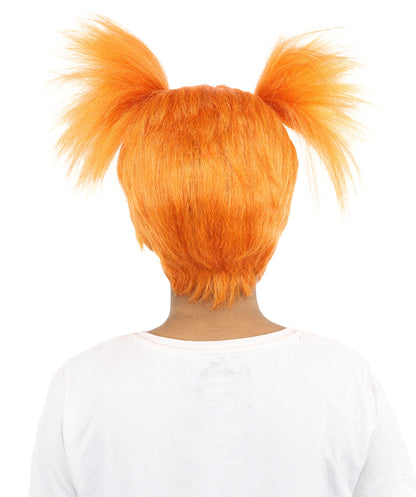 HPO Women’s 15-Inch Orange Spiky Troll Wig | Fun Animated Character | Bright and Bold Look for Halloween, Cosplay, and Themed Party