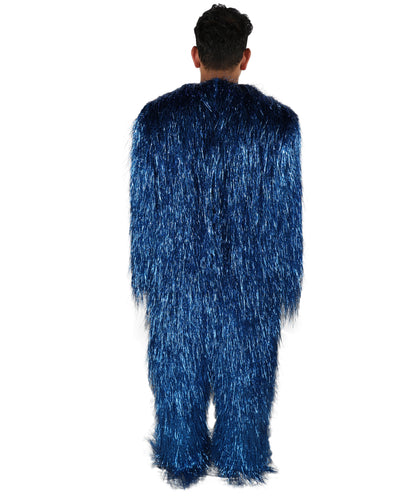 HPO UnisexTinsel Hairy Costume, Bundle & Mask Set | Full-Body Suit & Matching Mask | Long Hair Funny Costume for Halloween, Performers, Cosplay & Mascots | Multicolor Options