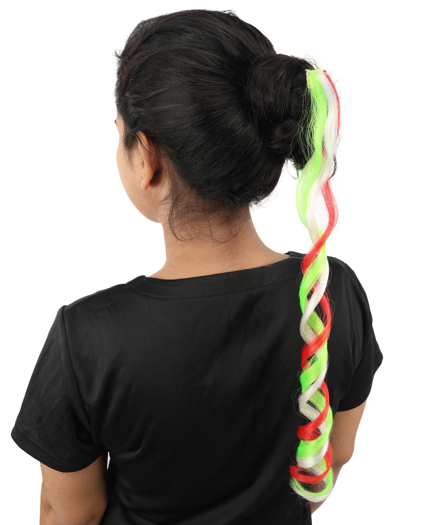 HPO Women's National Flag Hair Streak | Crafted from Flame-retardant Synthetic Febric with a textured spiral construction | Ideal for theater, drag, and costume events
