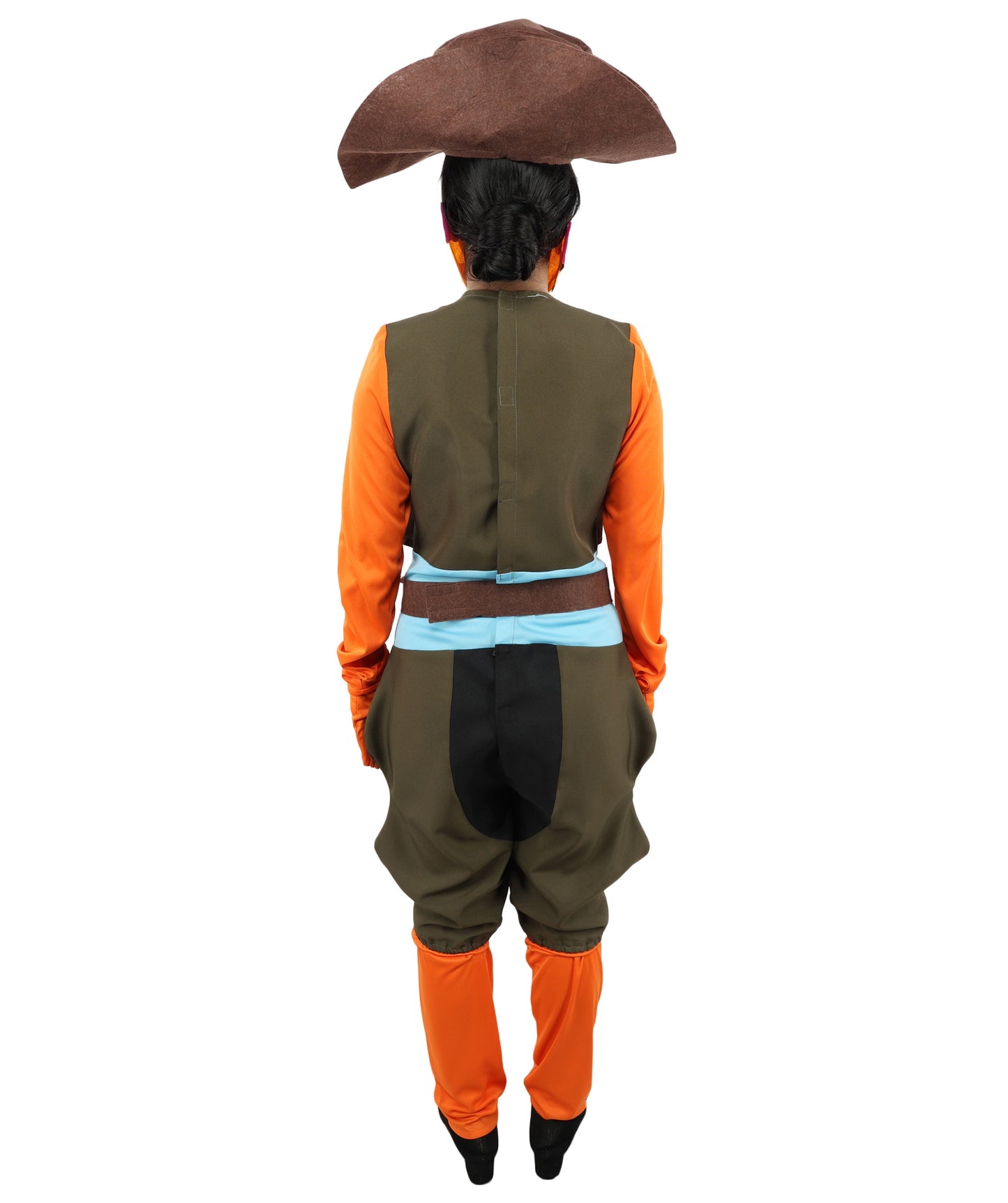 HPO Women's Fish Character Style Costume – Multicolor Outfit with Matching Cap and Belt | Theme Party & Cosplay Presentation Wear