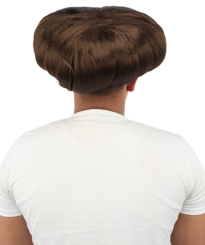 HPO Men's Mad Scientist Wig | High Volume White Vertical Hair with Faux Bald Cap Top & Structured Styling | Halloween Costume Party Theater Prop & Dress Up Accessory | Multicolor Options