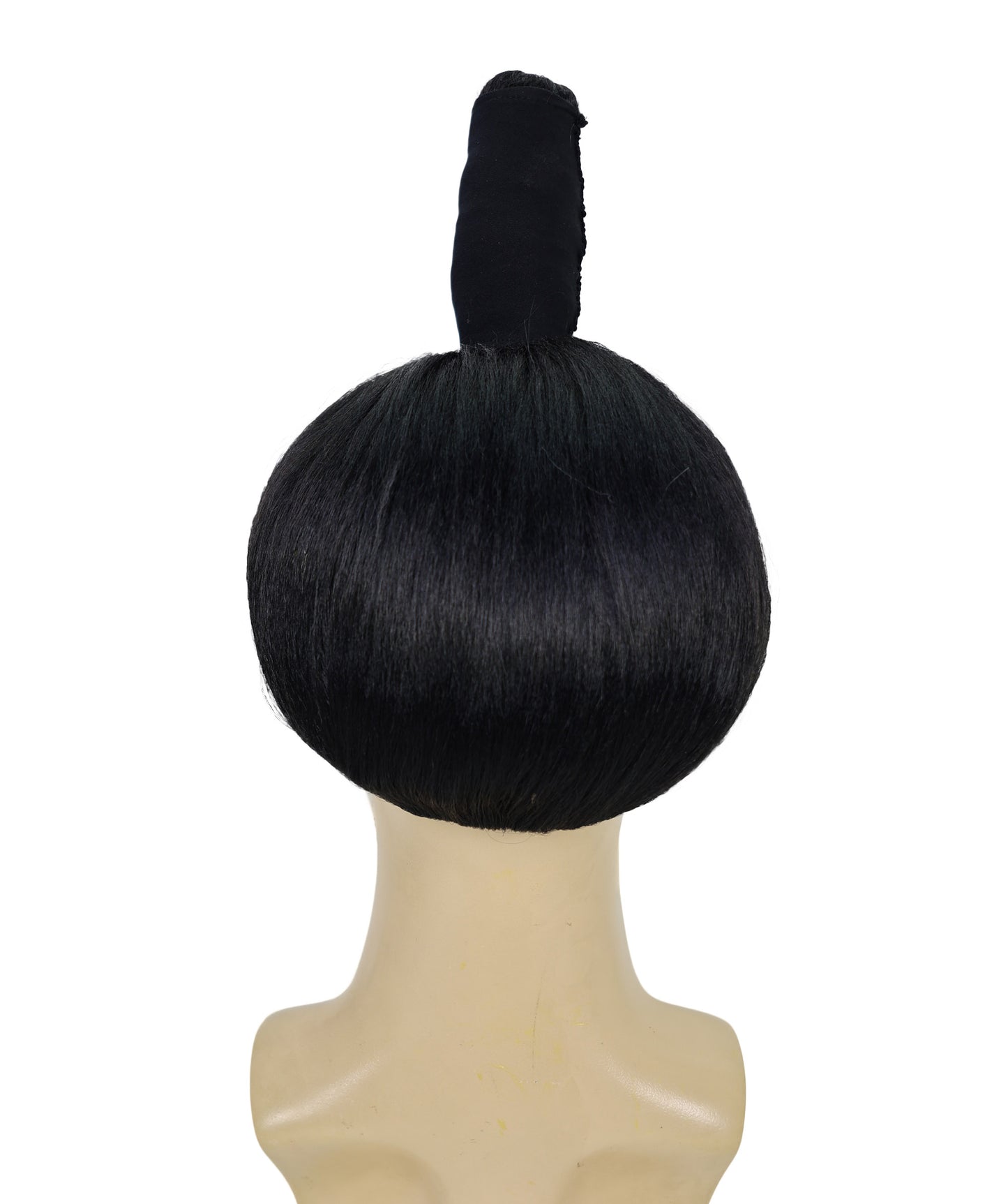 HPO Adult Mens's Sumo Wrestler Wig | Asian Japanese Warrior Gothic Hairpiece | Traditional Topknot Bun Synthetic Wig | Halloween Cosplay Accessory