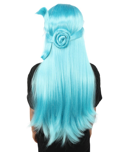 HPO Adult Women's Anime Character Wig | Multiple Color Options | Synthetic Fiber with Side Swept Bangs and Top Tuft | Halloween Party and Comic Con Events