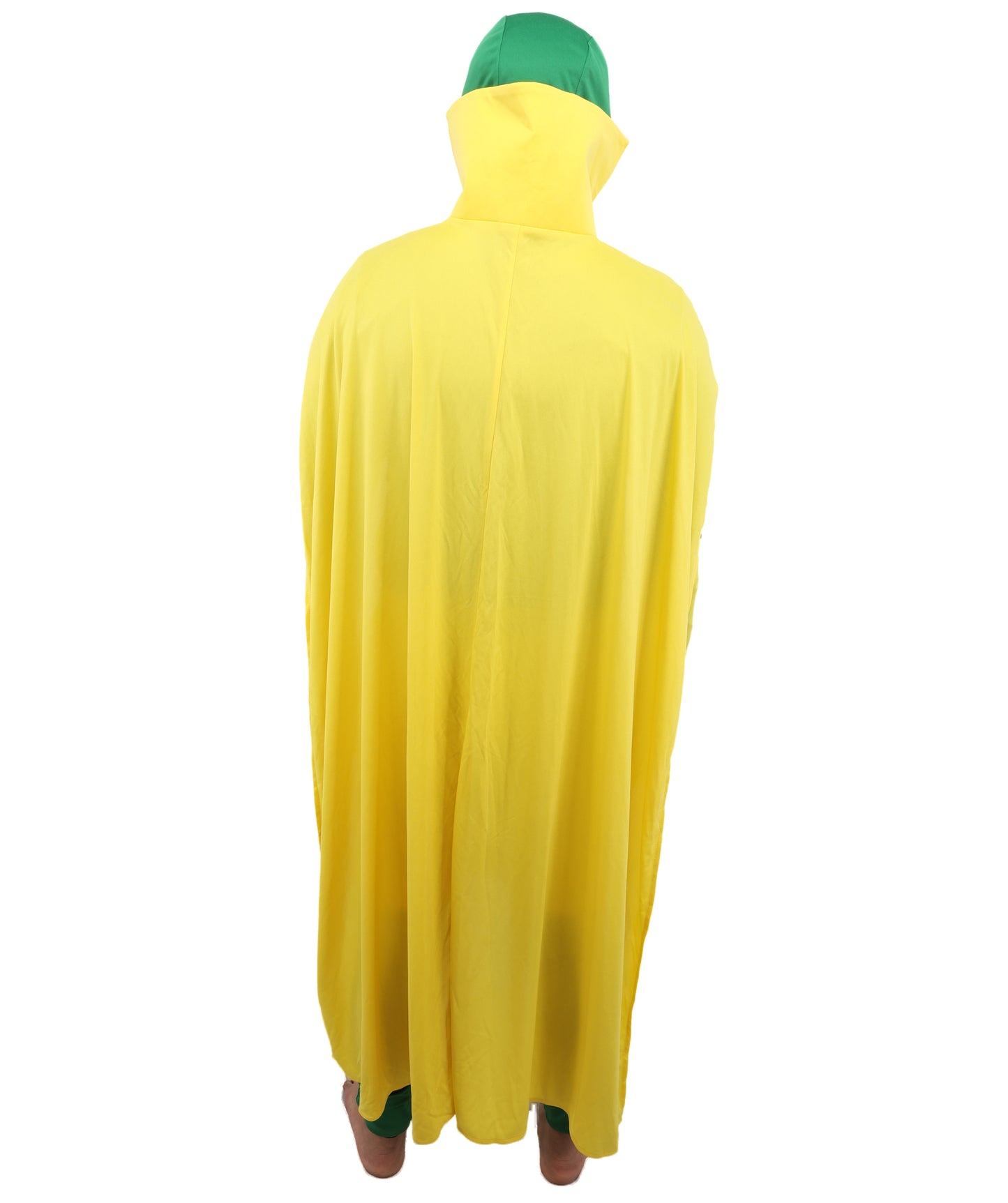 HPO Men's Cosplay Green & Yellow Costume - Red Cloak, Top, and Pants Full Set for Adults, Perfect for Themed Events
