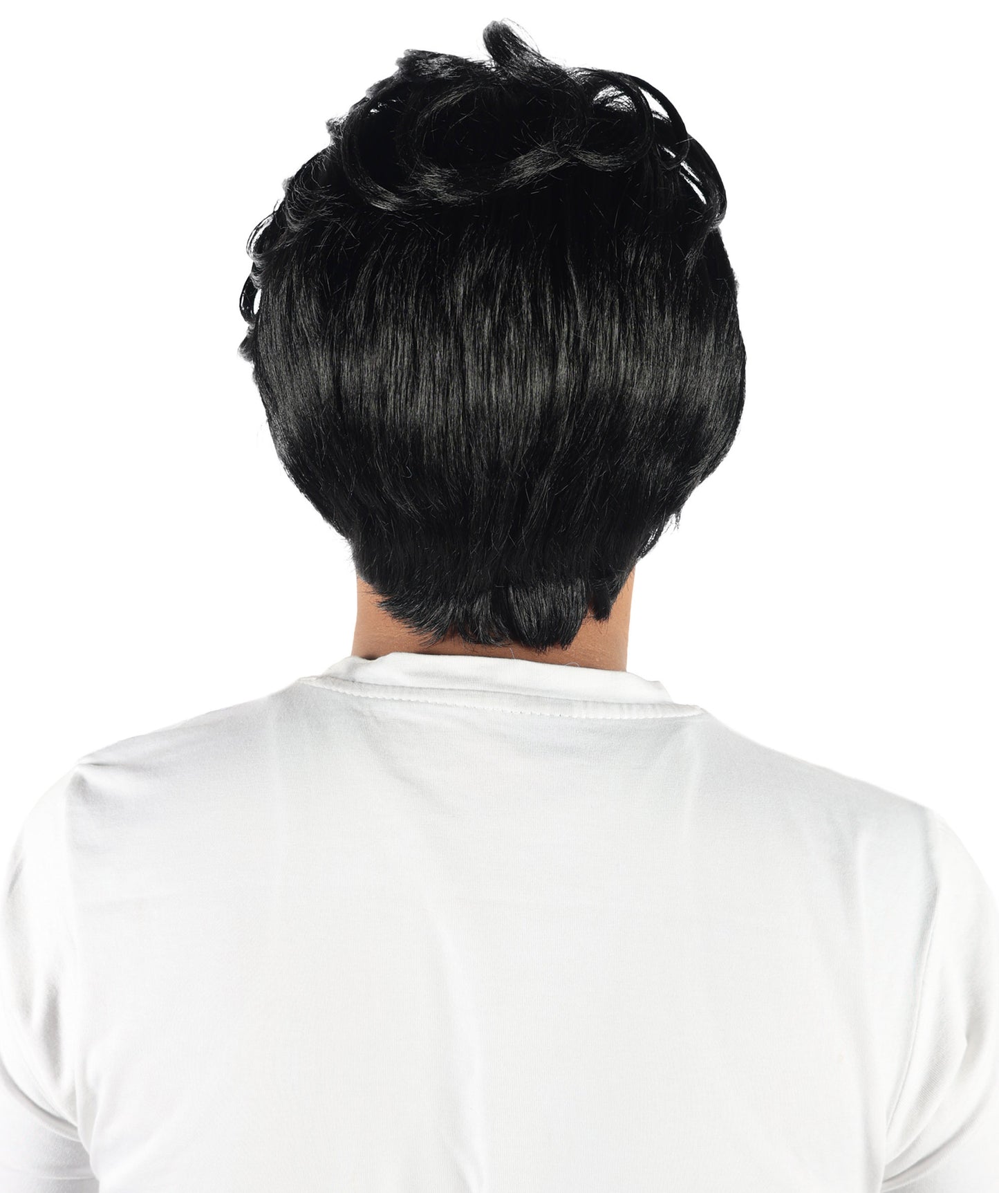 HPO Men’s K-pop Inspired Demon Hunter Wig | Short Black Layered Fantasy Hairpiece | Lightweight Capless Design for Halloween and Party