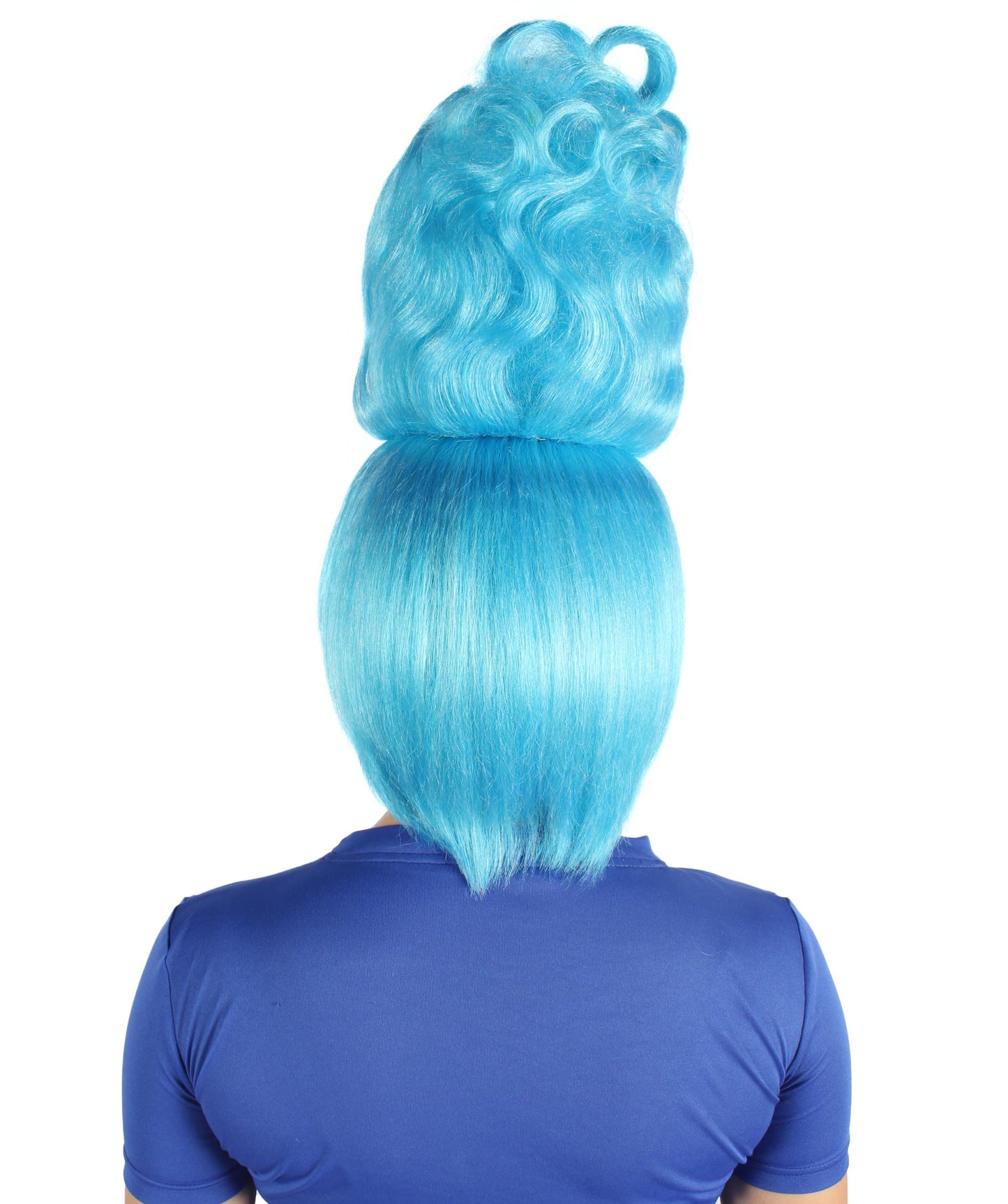 HPO Women's Animated Film Mythological Antagonist Blue Flaming Wig | Flame-retardant Synthetic Fiber