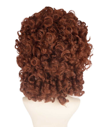 HPO Women's Medium Curly Olympian Lady Wig Collection | Fancy Halloween Wigs | Premium Breathable Capless Cap