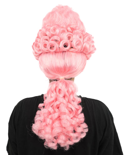 HPO Women's Light Pink Rococo Wig | Elegant 18th Century Style Synthetic Hairpiece | Cosplay,  Parties, Stage Performances & Photoshoots