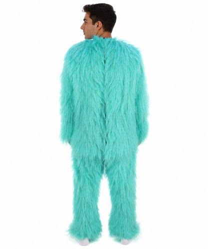HPO Unisex Blue Furry Monster Costume, Mask and Bundle Set | Full Body Fur Costume with Matching Mask | Soft Plush Halloween Cosplay Outfit for Parties, Mascots & Performers