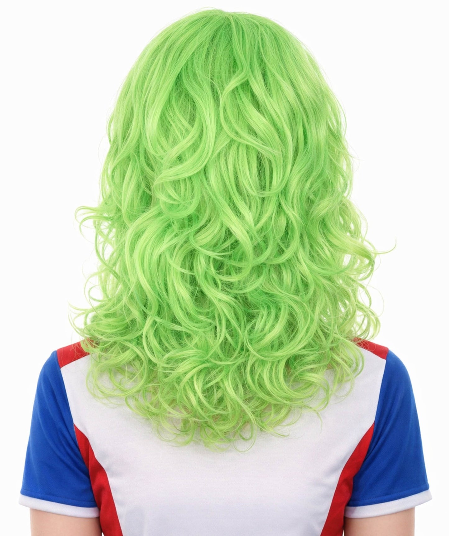 Womens Neon Green Curly Wave Wigs | Premium Breathable Capless Cap