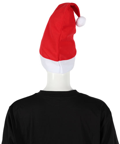 HPO Unisex Classic Velvet Christmas Santa Hat | Soft Red and White Festive Holiday Hat | Ideal for Holiday fun