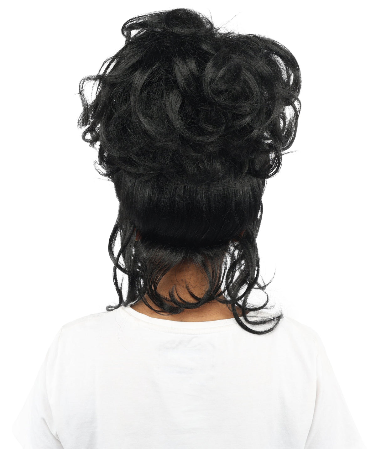 HPO Adult Women's Elegant Updo Tendril Wig | Multiple Color Options | Pastel peach hue, create of synthetic fiber, high teased volume with face-framing strands, breathable capless cap | Party, Halloween, theater, drag, performance, costume events
