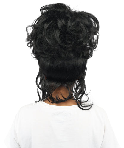 HPO Adult Women's Elegant Updo Tendril Wig | Multiple Color Options | Pastel peach hue, create of synthetic fiber, high teased volume with face-framing strands, breathable capless cap | Party, Halloween, theater, drag, performance, costume events