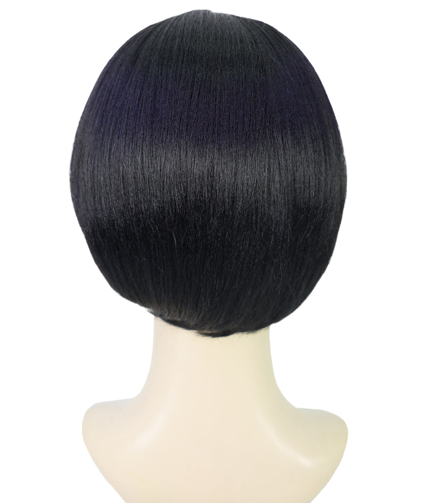 HPO Women's Black & White Carnival Halloween Roleplay Wig | Flame-resistant Synthetic Fiber with Capless Cap| Ideal for party, Halloween, cosplay, theater, drag, performance, costume events