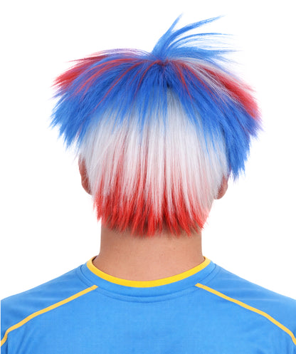 HPO Mens Patriotic Crazy Wig, Celebrity Wig , Premium Breathable Capless Cap