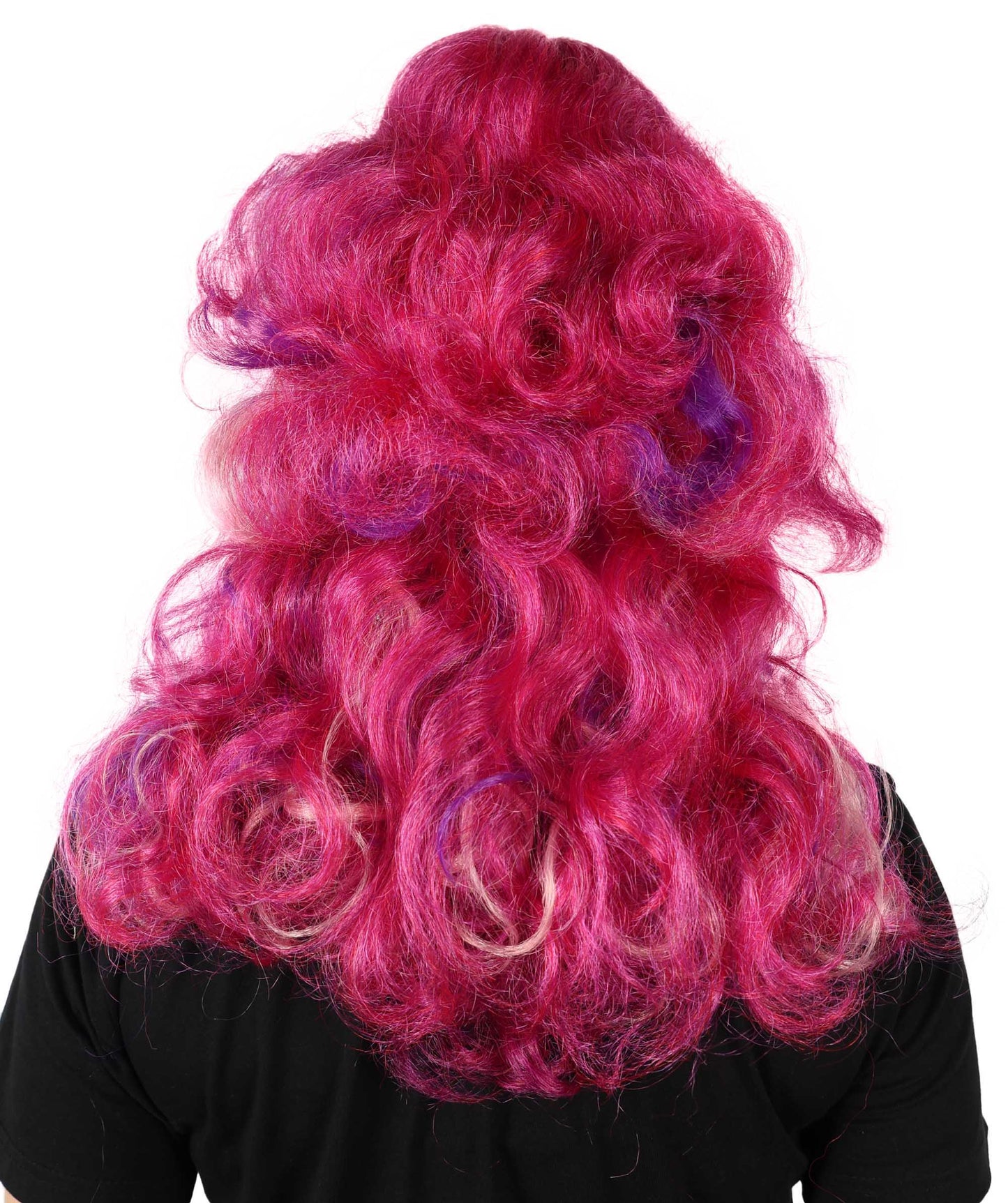 HPO Women's Kween Kong Drag Rainbow Wig | Voluminous purple  18-inch Long curly style | Ideal for party, Halloween, cosplay, theater, drag, performance, costume events