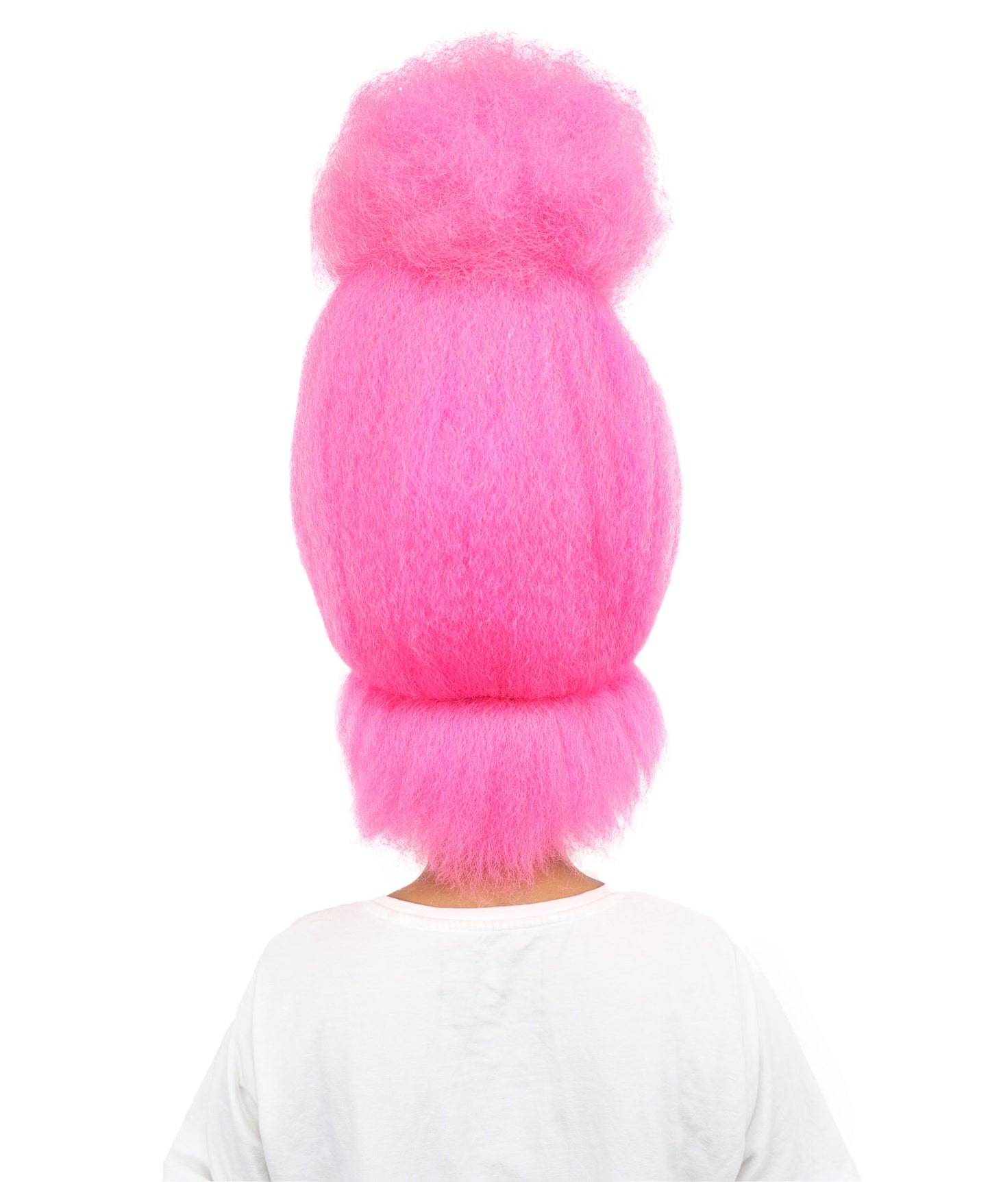 HPO Women’s Troll Wig | Bright Pink High-Volume Hairstyle | Synthetic Hair for Cosplay, Halloween, Stage Performances & Parties"