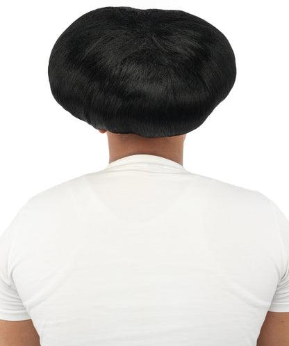 HPO Men's Mad Scientist Wig | High Volume White Vertical Hair with Faux Bald Cap Top & Structured Styling | Halloween Costume Party Theater Prop & Dress Up Accessory | Multicolor Options