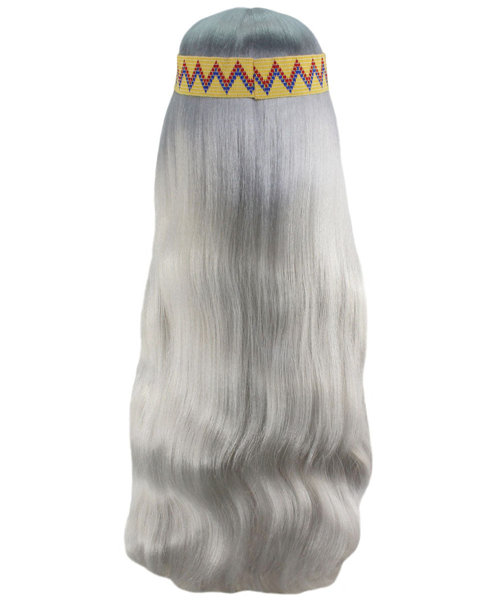 HPO Adult Female WIG Hippie Long with Headband – Boho Multiple Wigs Premium Breathable Capless Cap with Flame Retardant Synthetic Fiber Hair