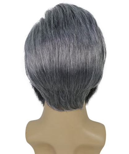 HPO Men's Grey,Salt & Pepper Wig, Beard and Mustache Set | Salt & Pepper Hair Accessories for Old Man Look | Halloween, Costume Parties, Stage Acts & Themed Events