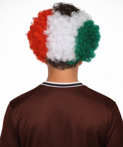 Mexico Sport Afro Fun Wig | Jumbo Red White Green Wig