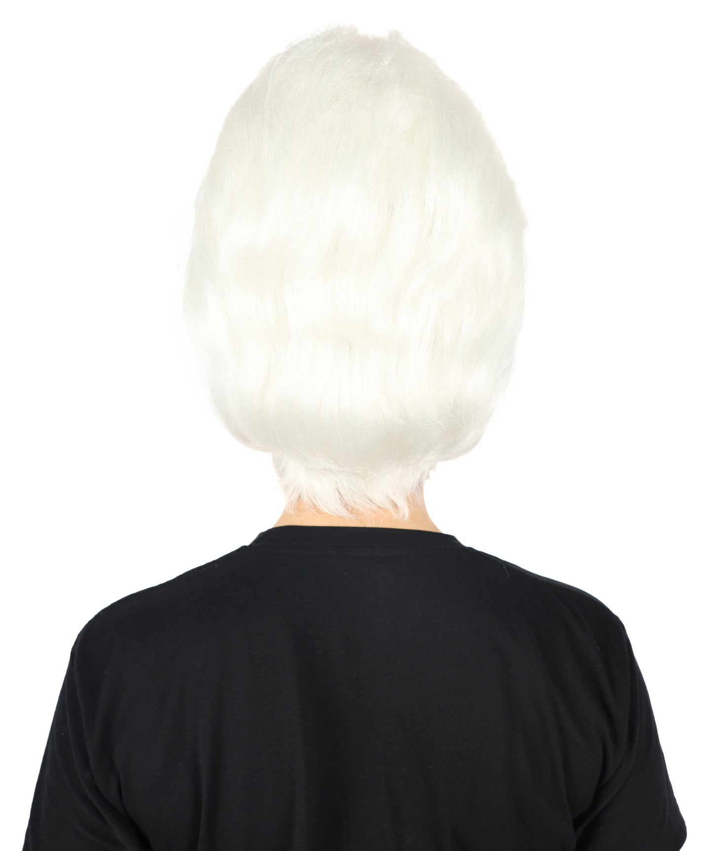 Women's Short and Groovy 60's Beehive Wig, 10" Inches Pure White Updo with Bangs Hair | HPO