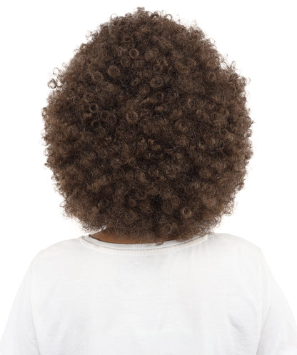 HPO Women’s 15 Inch Curly Ash Brown Mixed Afro Wig – Synthetic Lightweight Retro Hair Capless Cap | Ideal for Parties, Dress-Up, and Cosplay Looks