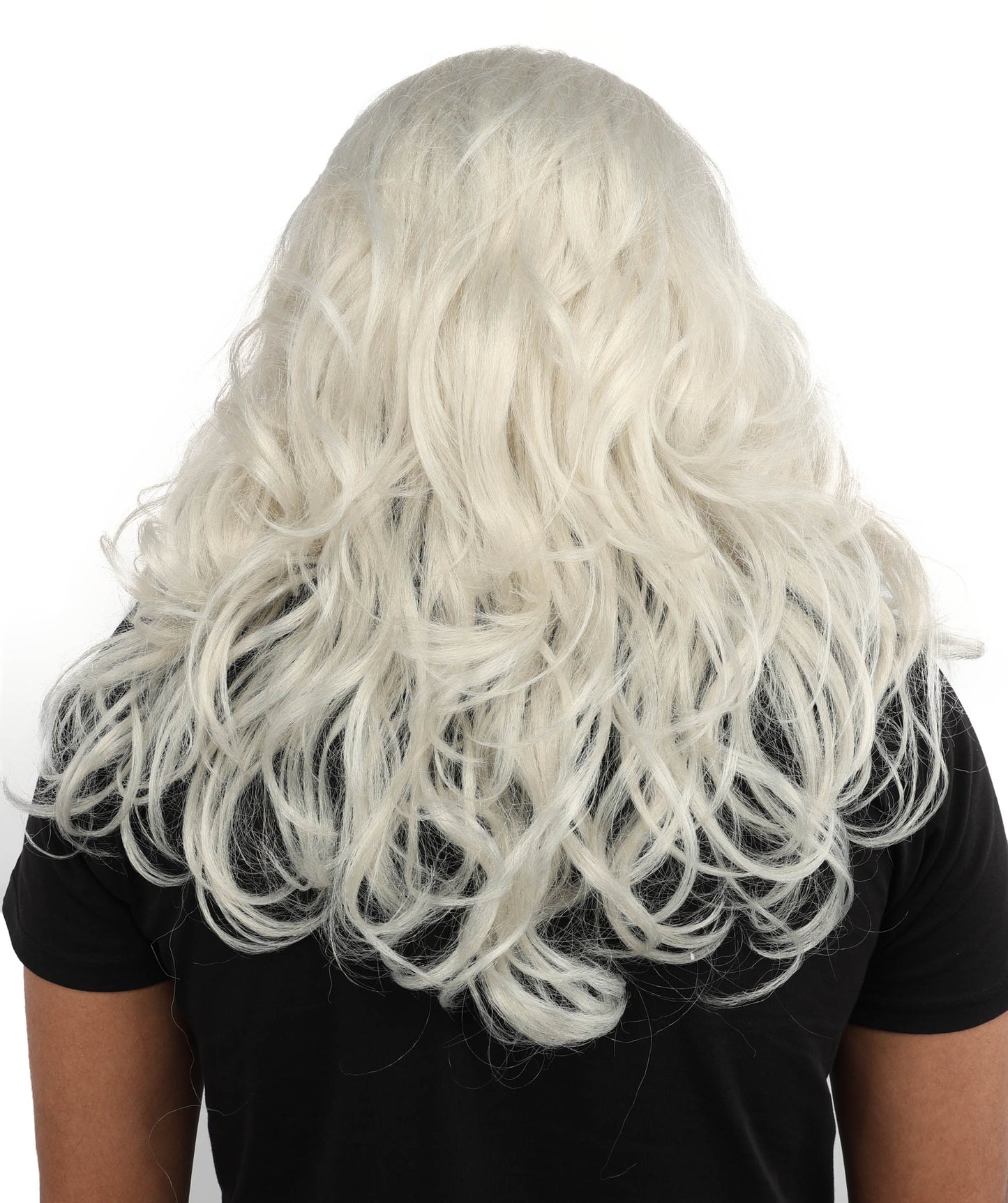 HPO Men's Long Prophet Grey Wig Mustache Beard & Eyebrow Set | Flame-Retardant Synthetic Fiber With Capless Cap | Ideal For Theater, Halloween And Cosplay
