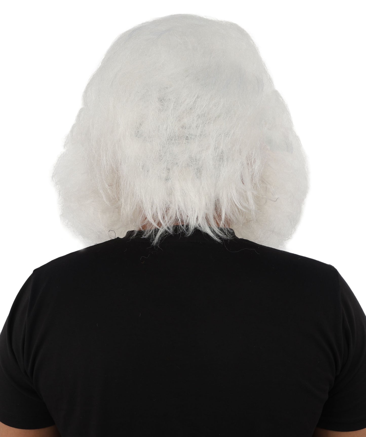 HPO Men's Holiday Character Wig Beard & Mustache Set | Fluffy white synthetic fibers with massive textured facial hair and capless construction | Essential for theatrical stage drag performance costume events and party