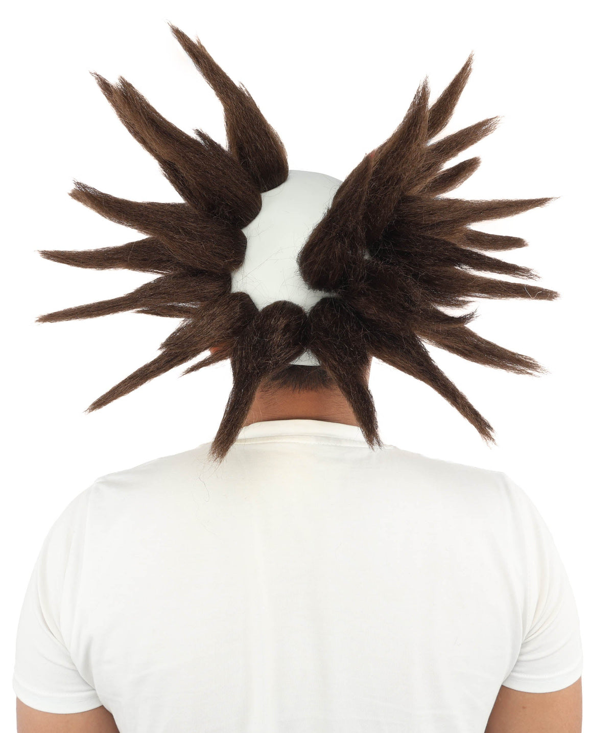 HPO Adult Men's Spiky Bald Illusion Wig | Multiple Color Options  |  Two-tone vibrant hue, create of synthetic fiber, stiff spiked volume, integrated forehead piece | Party, Halloween, theater, drag, performance, costume events