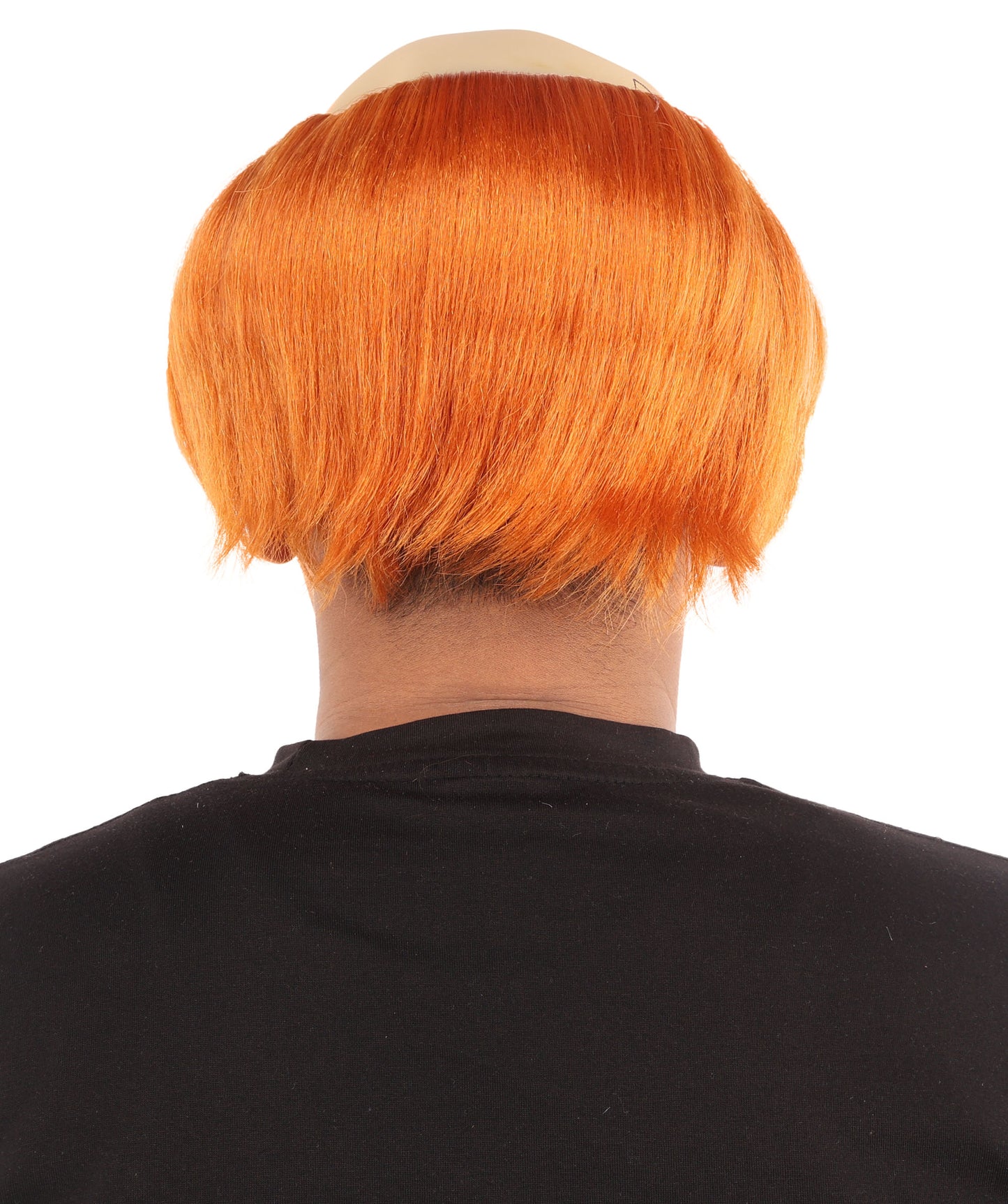 HPO Men's Short Pumpkin Pageboy Retro Wig | Layered Synthetic Hair with Center Part & Sideburns | Classic Fancy Dress Party Cosplay Wig