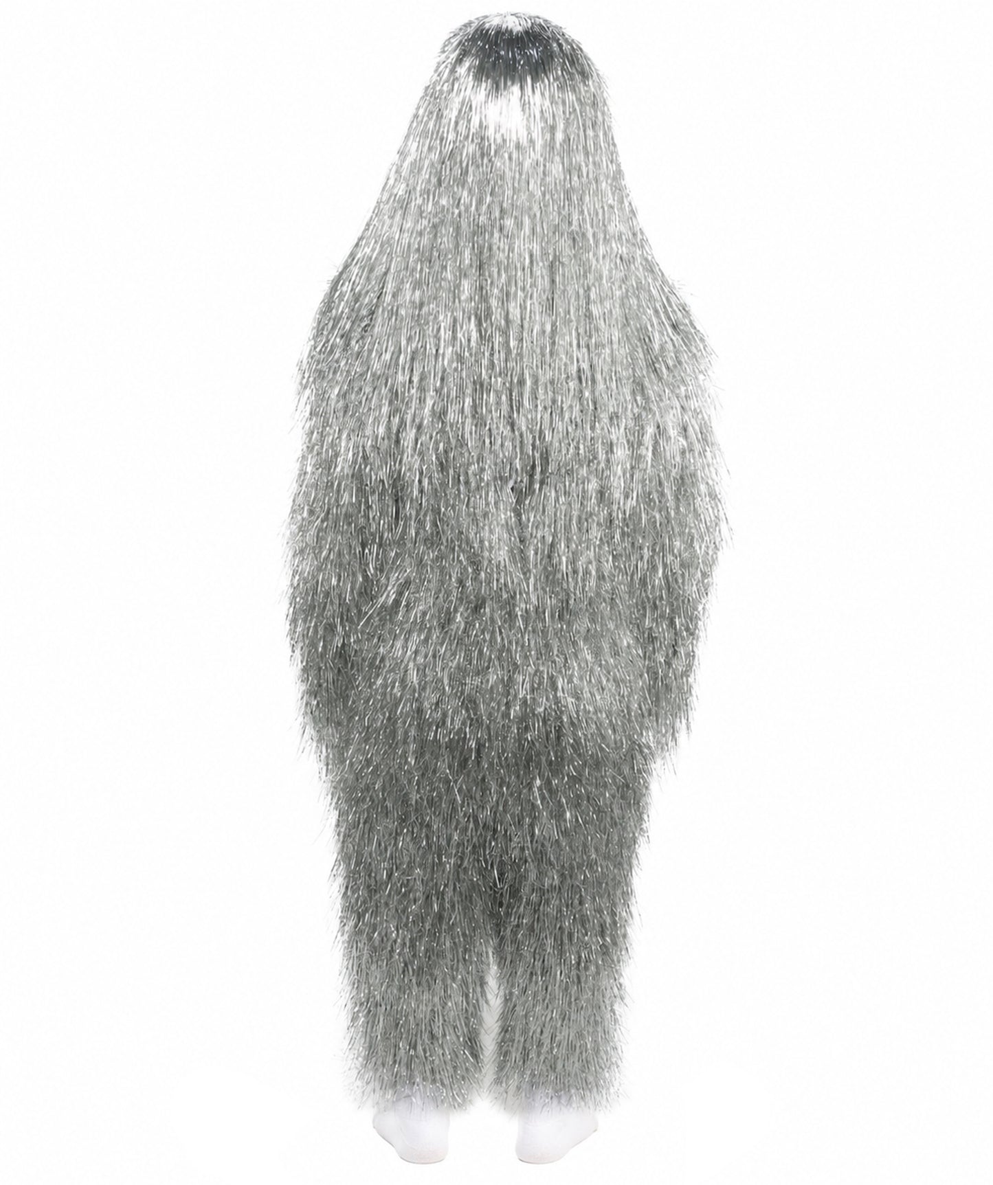 HPO Unisex Teen Extreme Tinsel Hairy Person Costume Bundle & Mask Set - Full-Body Tinsel Hair Suit Extra-Long Costume Wig for Halloween, Cosplay & Parties - Multiple Color Options
