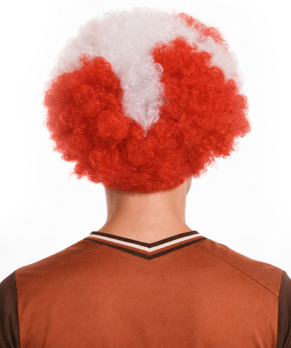 Switzerland Sport Afro Fun Wig | Red White Jumbo Wig