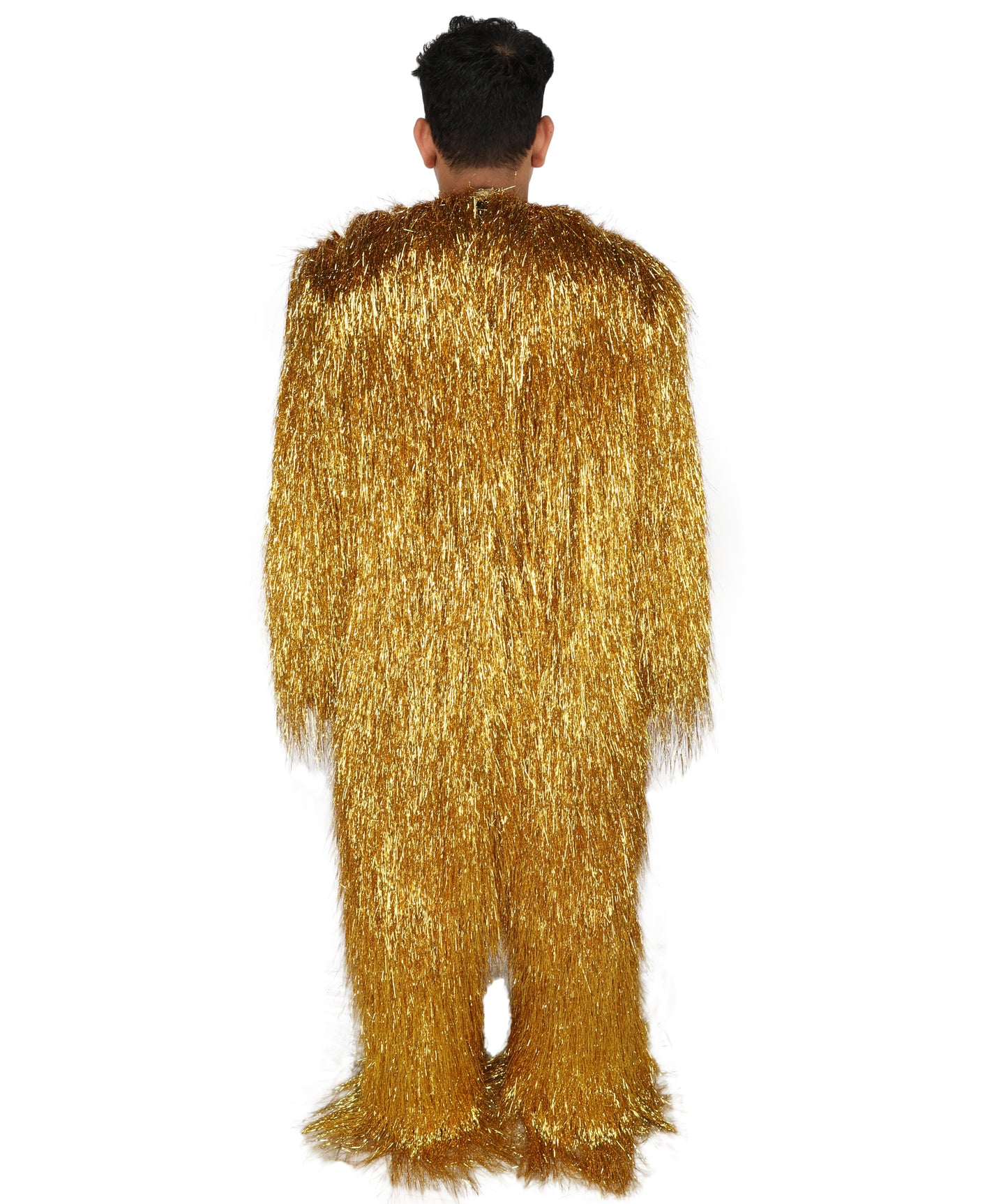 HPO UnisexTinsel Hairy Costume, Bundle & Mask Set | Full-Body Suit & Matching Mask | Long Hair Funny Costume for Halloween, Performers, Cosplay & Mascots | Multicolor Options
