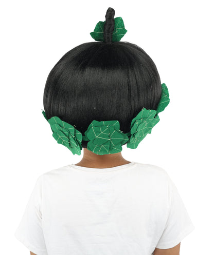 HPO Adult Women's Sculpted Pumpkin Show Wig | Multiple Color Options | Create of synthetic fiber, massive spherical updo with green leaf accents, breathable base | Halloween, theater, drag, performance, party, costume events