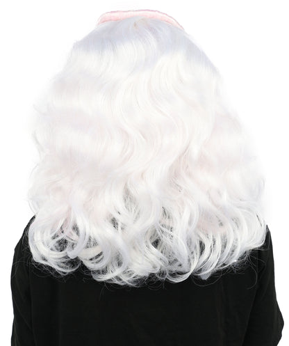 HPO Women's Novelty Wig | Light Pastel Pink & White Synthetic Hairpiece | Soft, Fluffy, Anime-Inspired Style with Adjustable Cap for Halloween, Parties & Stage