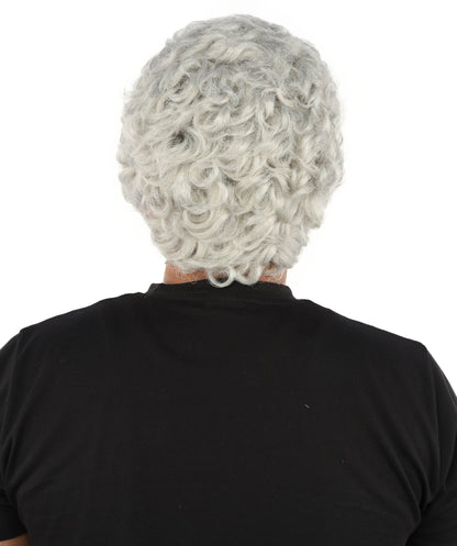 HPO Men’s Short Brown Curly Wig Beard & Mustache Set – Messy Sleepy Style Wig with Natural Afro Curls | Animated Movie-Inspired for Halloween & Cosplay Characters