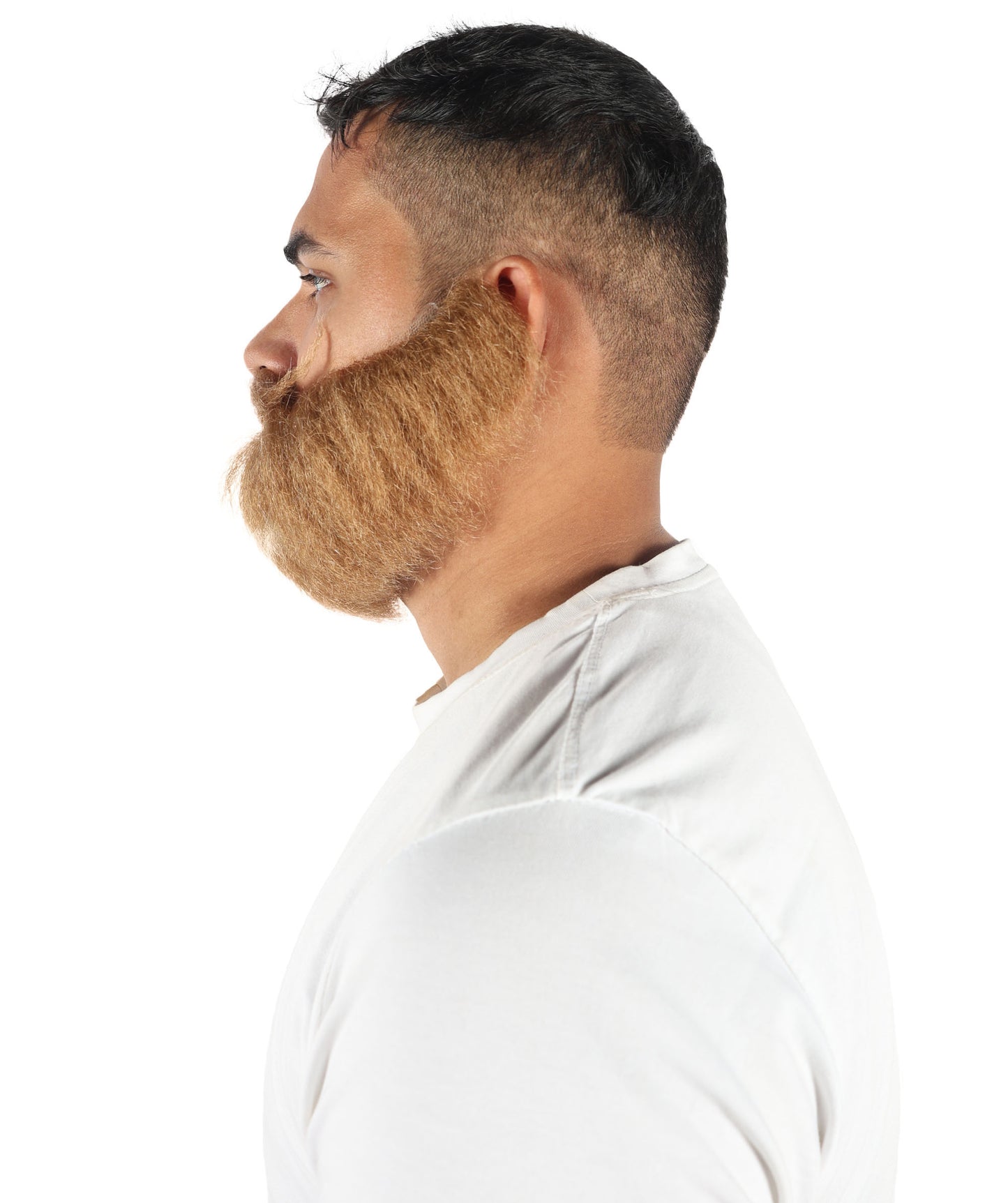 HPO Men’s Brown Beard and Mustache Set | Lightweight and Natural-Look Facial Hair for Costumes, Halloween & Party Characters | Low-Cap Breathable Design
