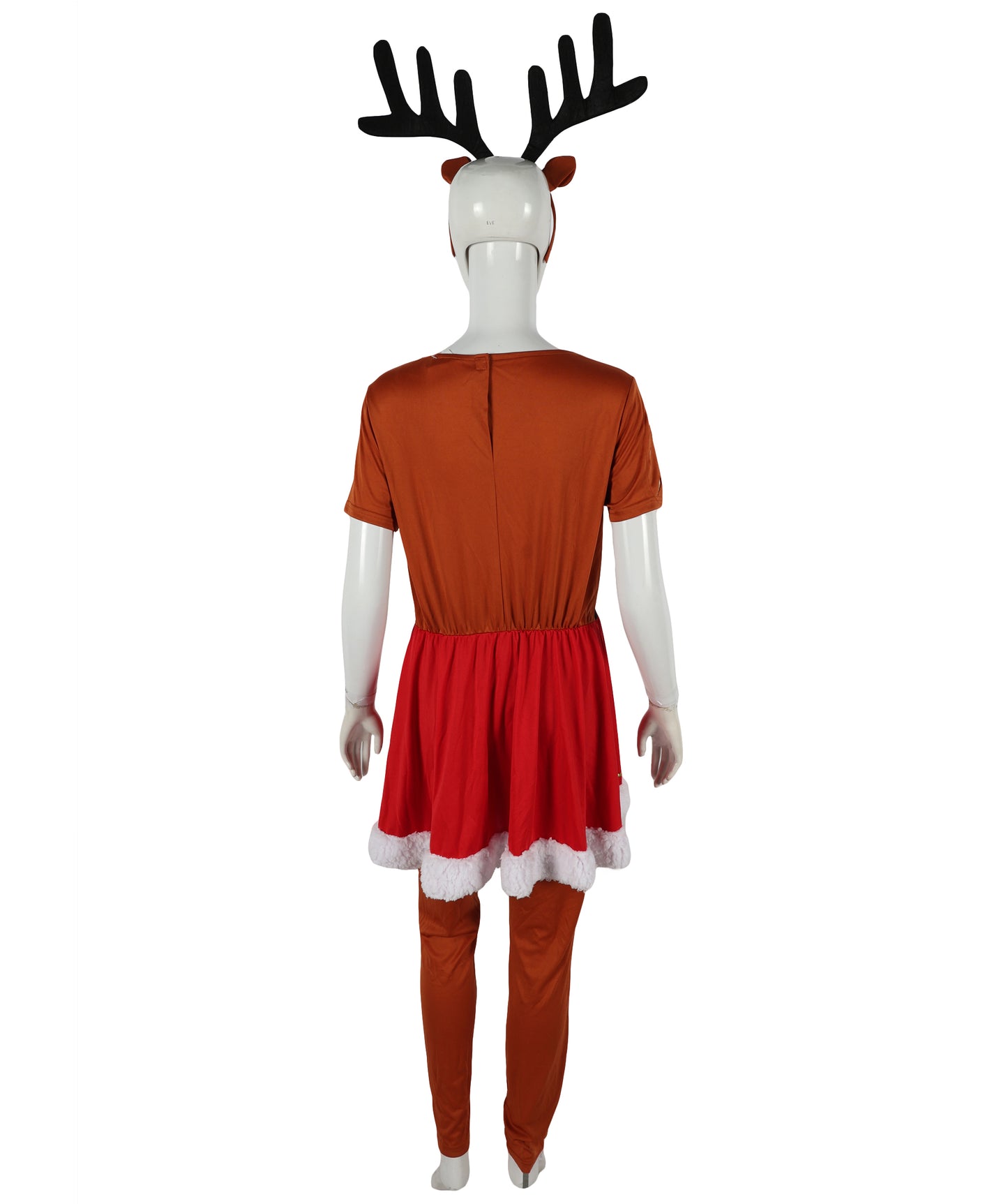 HPO Adult Women's Reindeer Costume | Fun Holiday Outfit with Antlers – Christmas Party
