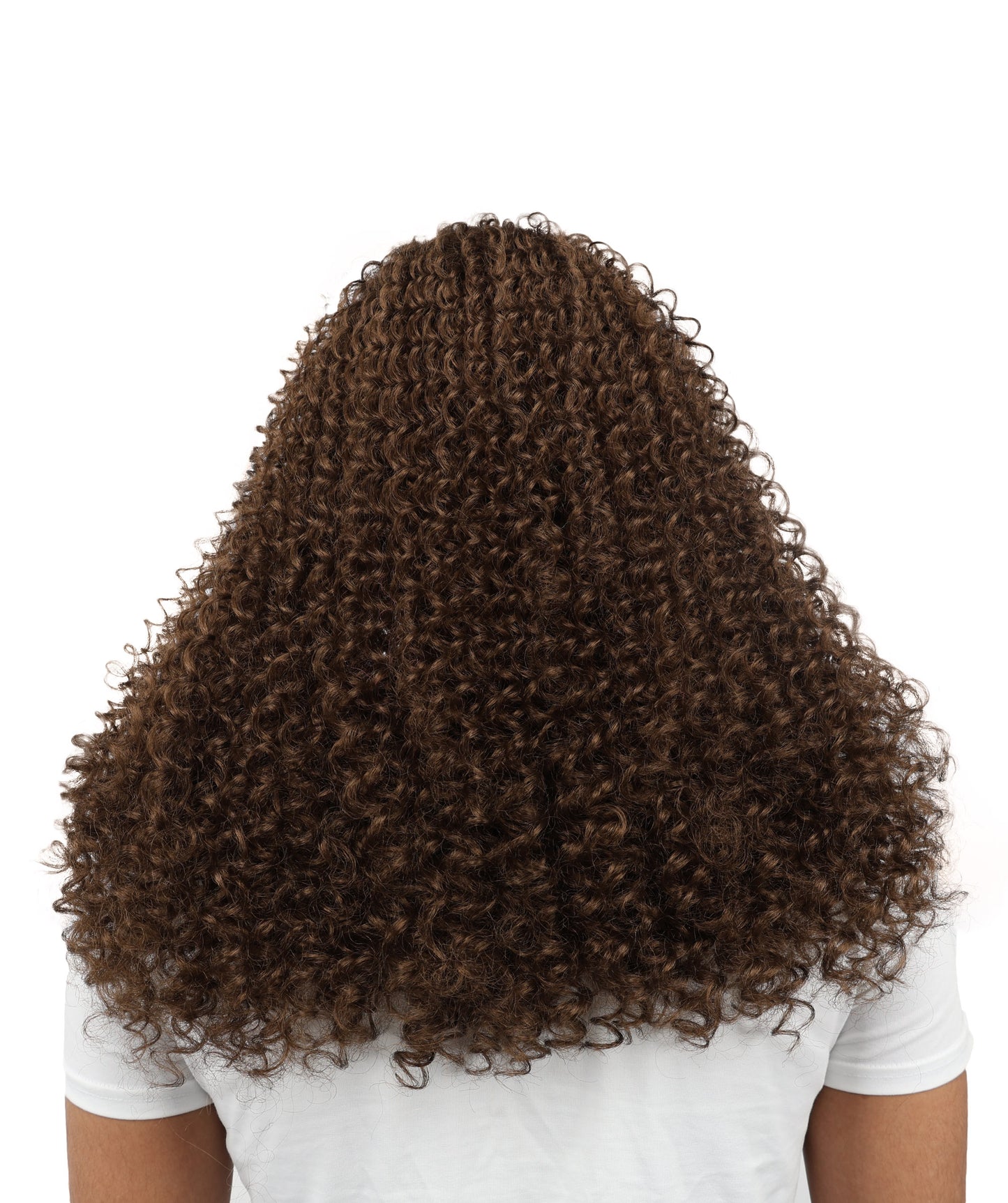 HPO Men's Long Curly Wig & Mustache Set for Men | Natural-Looking Brown Synthetic Hairpiece | Wig for Cosplay, Halloween & Stage Use