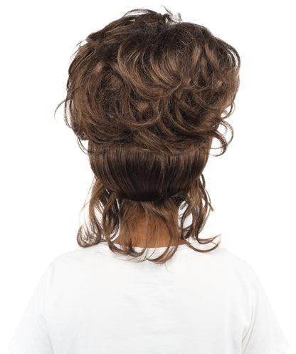 HPO Adult Women's Elegant Updo Tendril Wig | Multiple Color Options | Pastel peach hue, create of synthetic fiber, high teased volume with face-framing strands, breathable capless cap | Party, Halloween, theater, drag, performance, costume events
