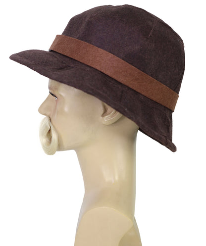 Men's Deluxe Bavarian Trenker Brown Hat & Blonde Mustache – Oktoberfest Accessory Set