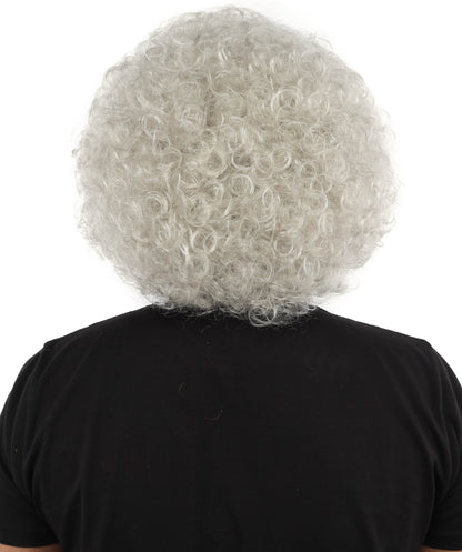 HPO Men's Multi-Color Options Curly Clown Wig | Flame-Retardant Synthetic Fiber and Standard Cap | Ideal for Parties, Cosplay, and Themed Events