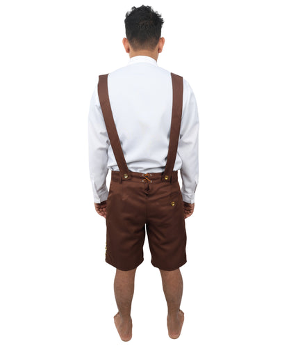 HPO Men’s Genuine Leather Authentic German White & Brown Costume – Traditional Bavarian Outfit