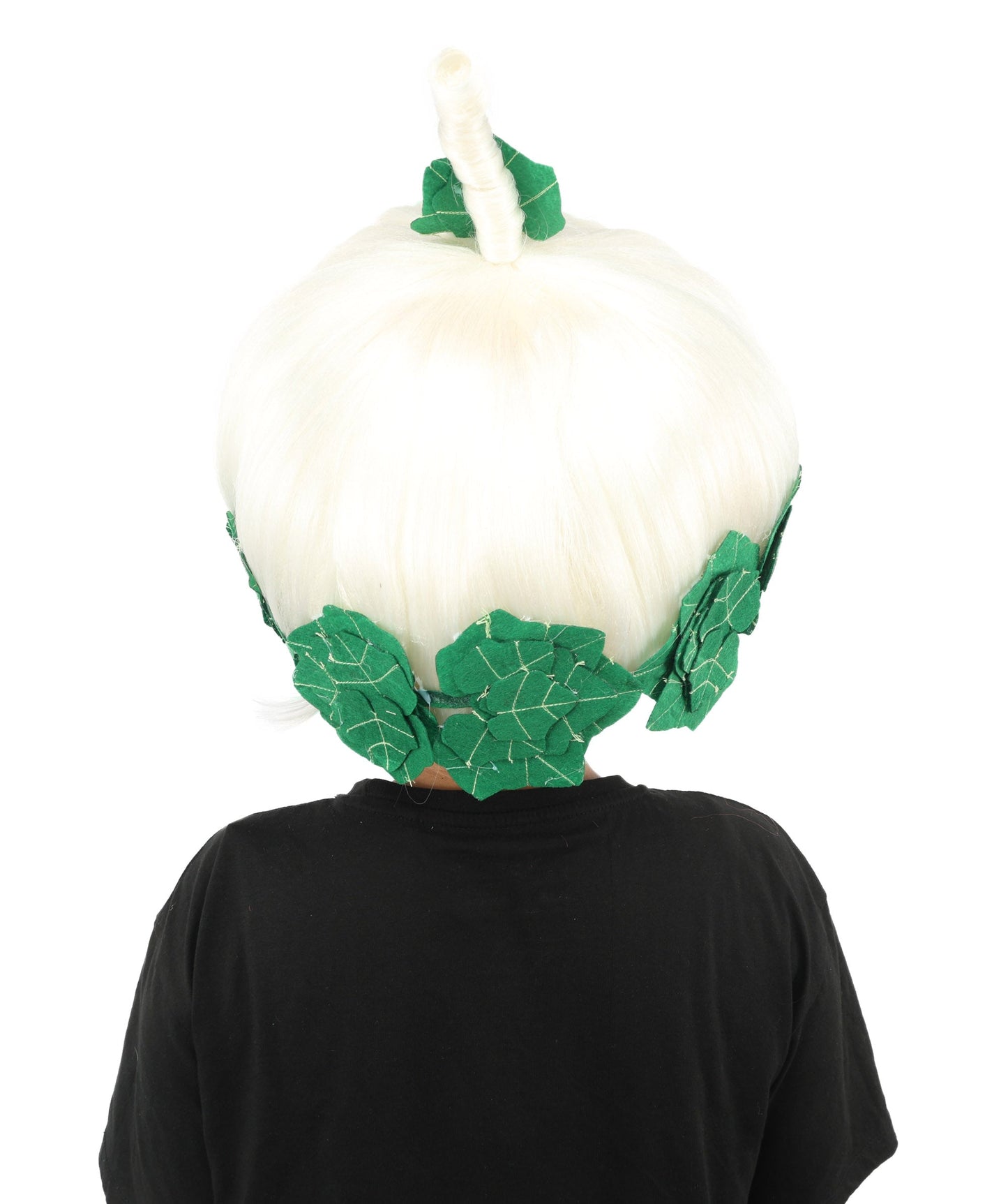 HPO Adult Women's Sculpted Pumpkin Show Wig | Multiple Color Options | Create of synthetic fiber, massive spherical updo with green leaf accents, breathable base | Halloween, theater, drag, performance, party, costume events