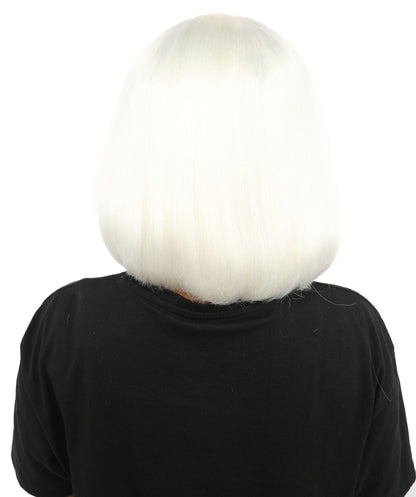 HPO Adult Women's Asymmetrical Bangs Bob Wig | Multiple Color Options | Create of synthetic fiber, sleek straight volume, breathable capless base | Party, Halloween, theater, drag, performance, costume events
