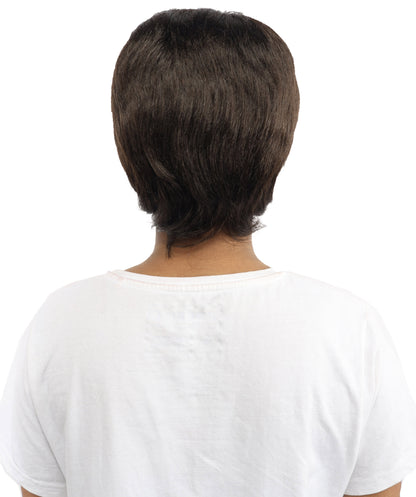 HPO Women’s 10-Inch Short Brown Wig | Celebrity Hairpiece for Costume, Cosplay, and Themed Parties | Sleek and Modern Hairpiece for Versatile Looks