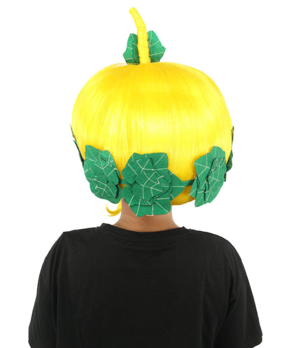 HPO Adult Women's Sculpted Pumpkin Show Wig | Multiple Color Options | Create of synthetic fiber, massive spherical updo with green leaf accents, breathable base | Halloween, theater, drag, performance, party, costume events