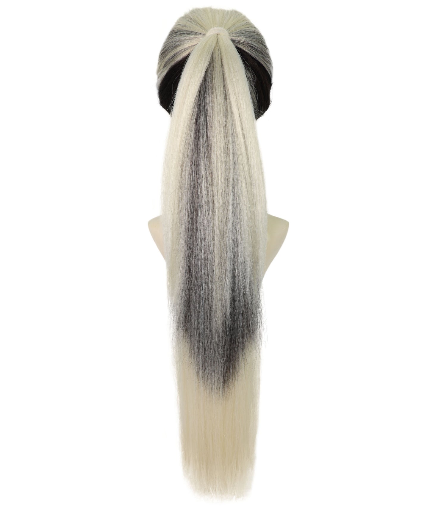 HPO Women’s Long Ponytail Wig | High Black & Blonde Ponytail Wig | Capless Cap Design